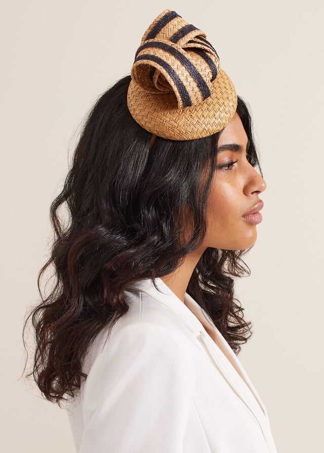 Beige Phase Eight Raffia Twist Pillbox Hats | 2504OWCVS