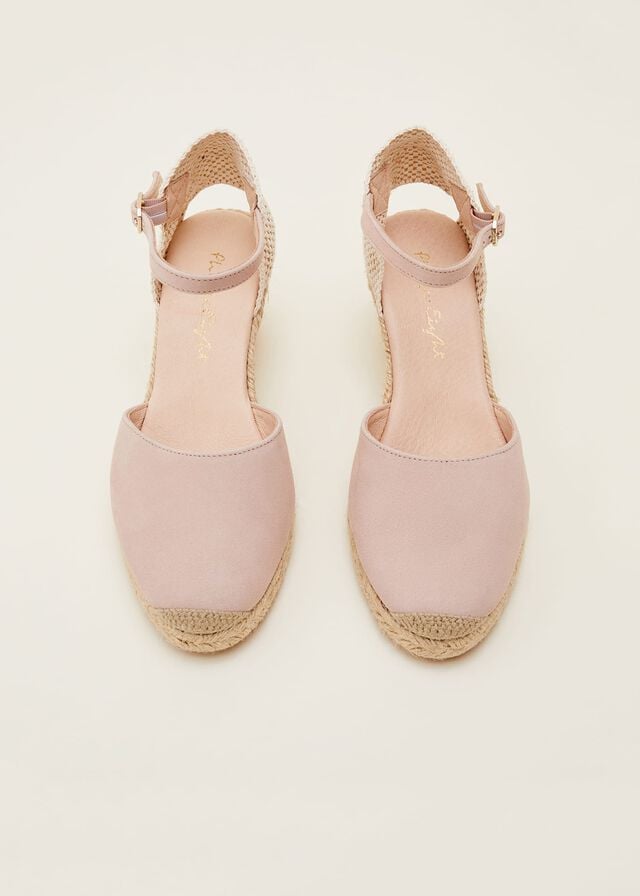 Beige Phase Eight Strap Wedge Espadrille Heels | 1748WBAOP