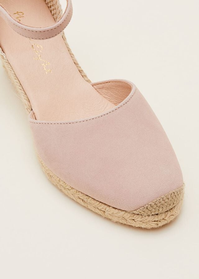 Beige Phase Eight Strap Wedge Espadrille Heels | 1748WBAOP