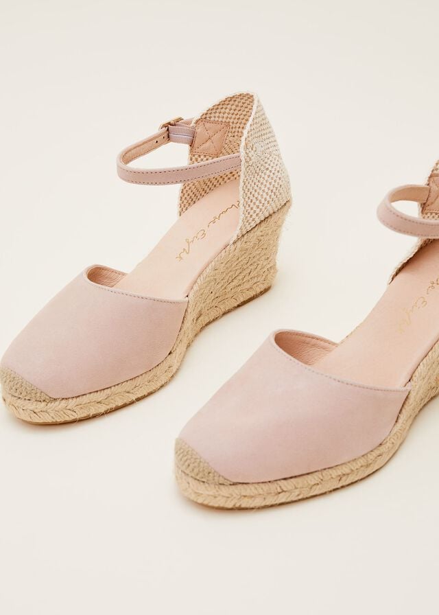Beige Phase Eight Strap Wedge Espadrille Heels | 1748WBAOP