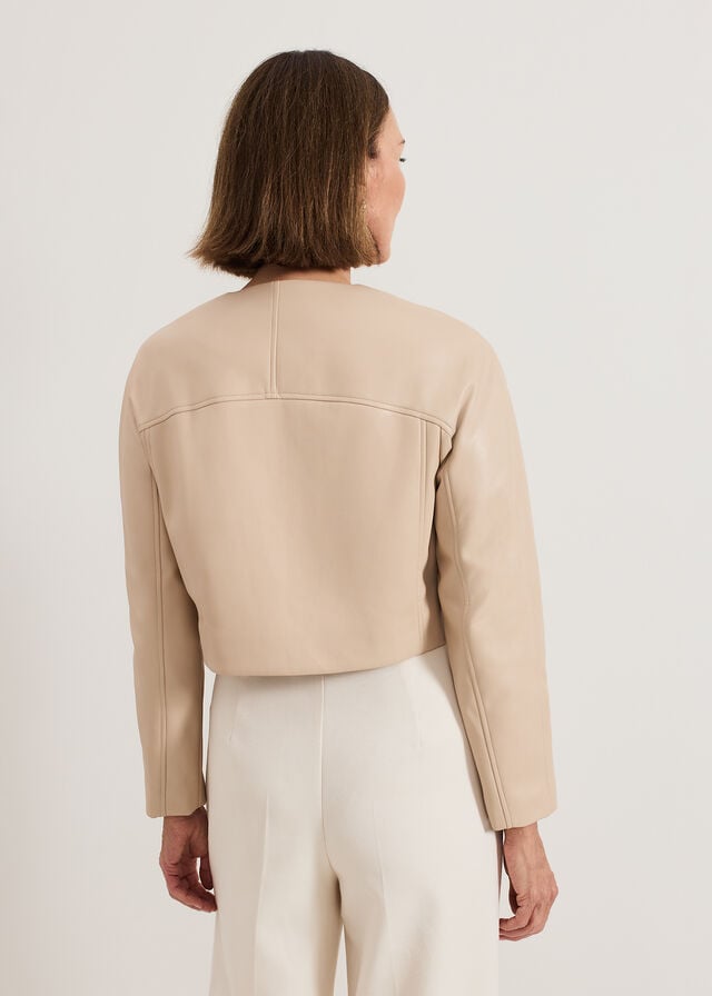 Beige Phase Eight Sylvia PU Jackets | 2087TWSBL