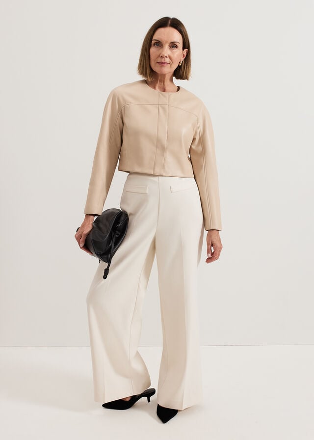 Beige Phase Eight Sylvia PU Jackets | 2087TWSBL