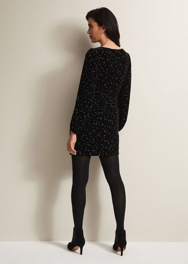 Black Phase Eight Adele Velvet Dress | 7589NRGZC