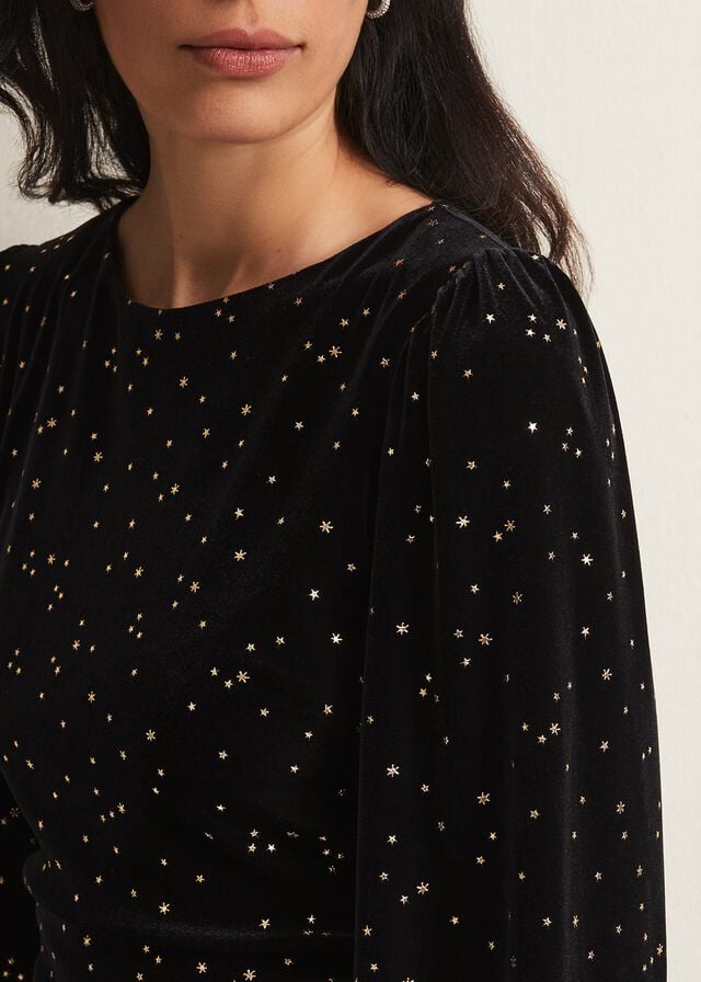 Black Phase Eight Adele Velvet Dress | 7589NRGZC