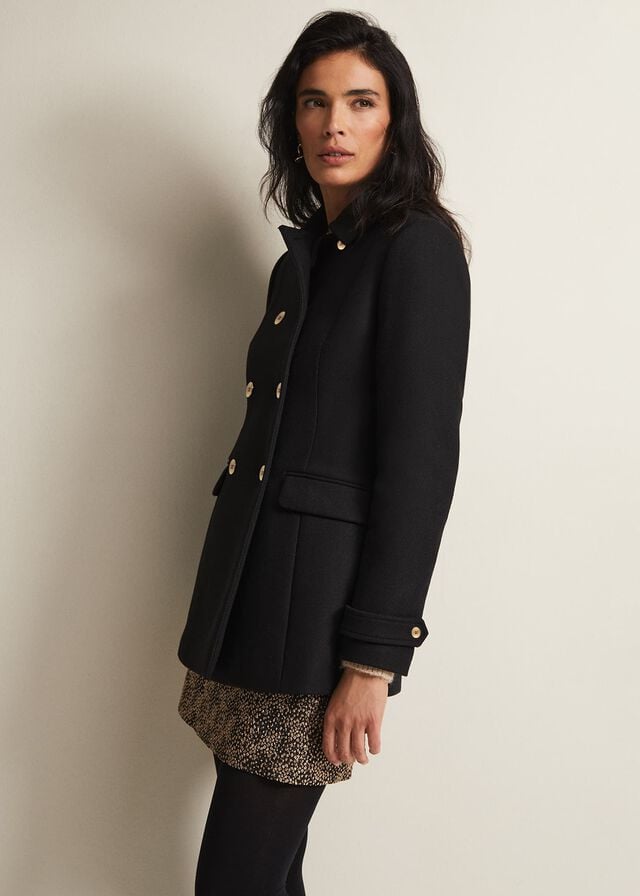 Black Phase Eight Aurelie Wool Smart Coats | 4307AMCSR