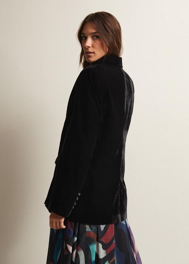 Black Phase Eight Avani Velvet Jackets | 5412OZUAF