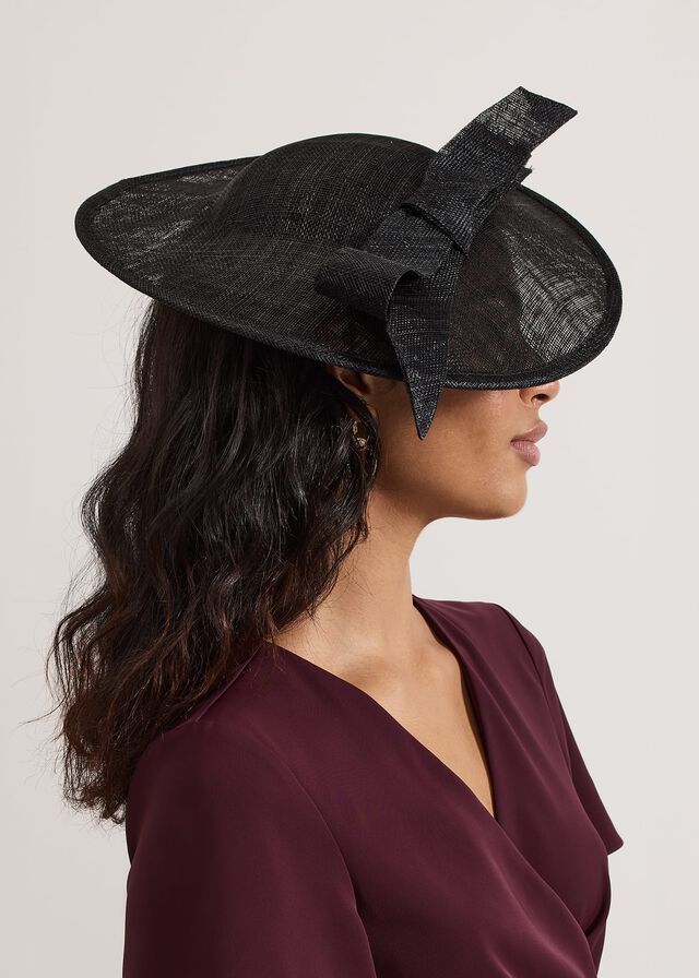 Black Phase Eight Black Bow Disc Hats | 7925SRIQZ