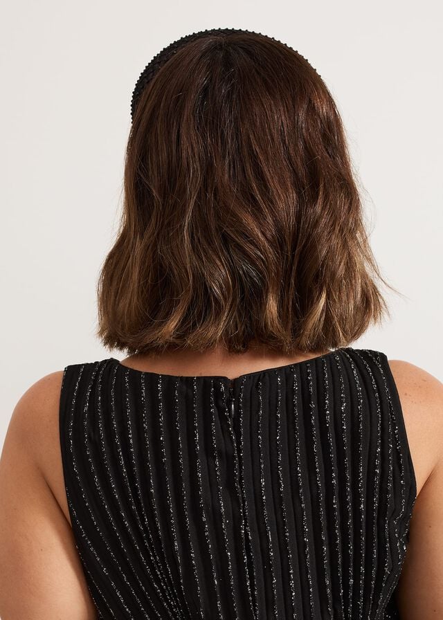 Black Phase Eight Black Embellished Hats | 6859USJQF
