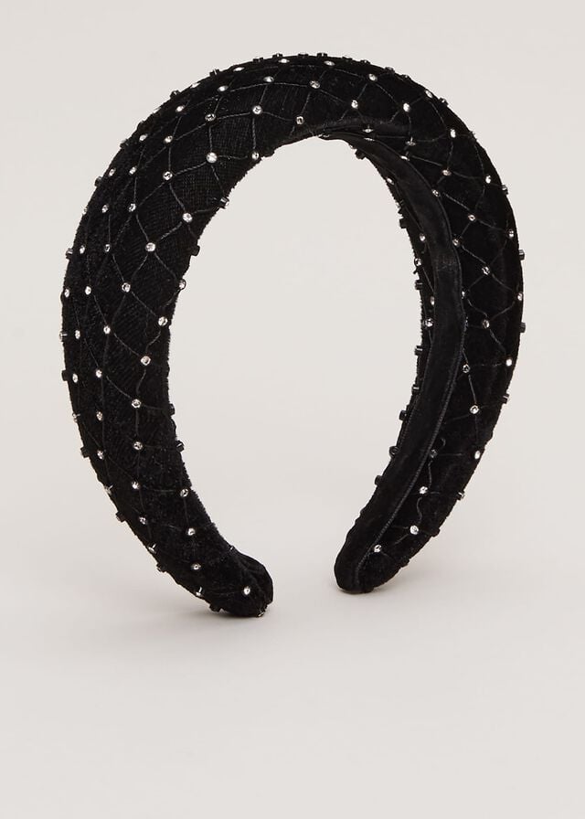 Black Phase Eight Black Embellished Hats | 6859USJQF