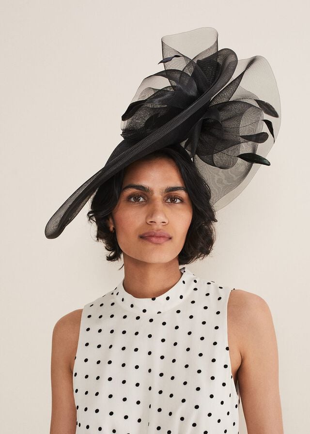 Black Phase Eight Black Flower Fascinator Hats | 2048QZECG