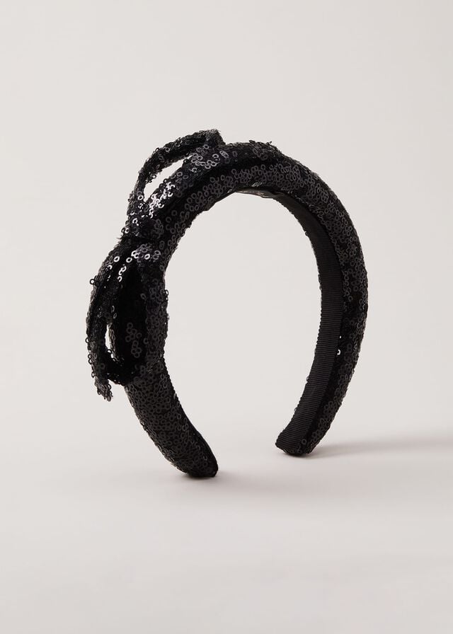 Black Phase Eight Black Sequin Hats | 8321UVABC