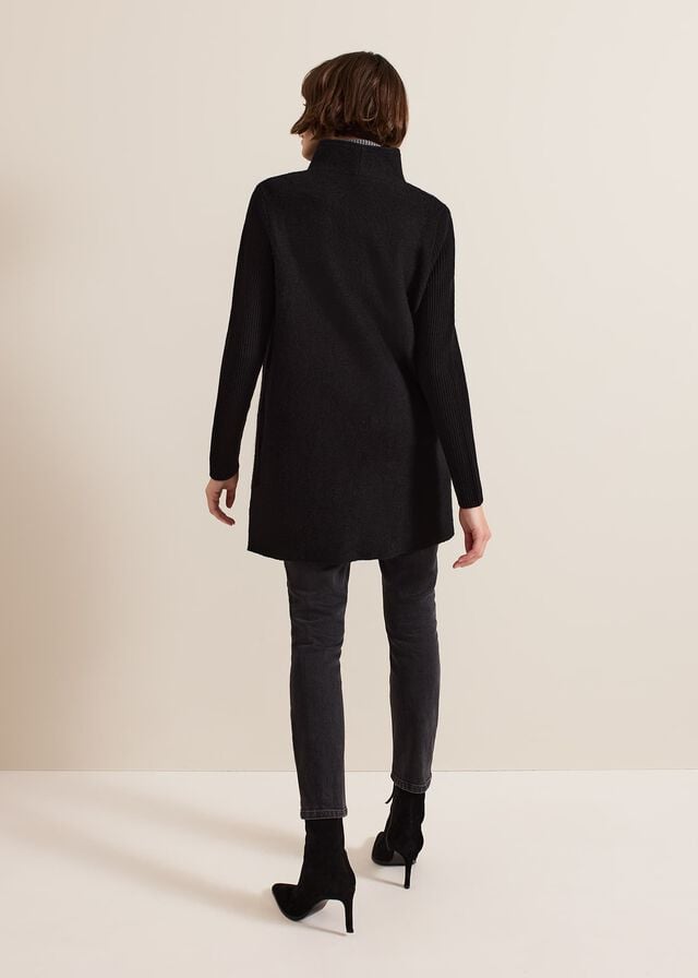 Black Phase Eight Byanca Zip Knitwear | 6915VKDPB
