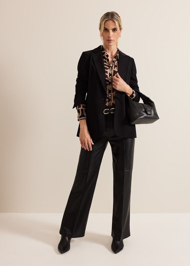 Black Phase Eight Cora Chain Print Shirts | 1587NLDEY