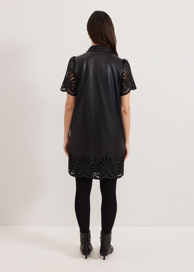 Black Phase Eight Cutwork Pu Dress | 1538COGDH