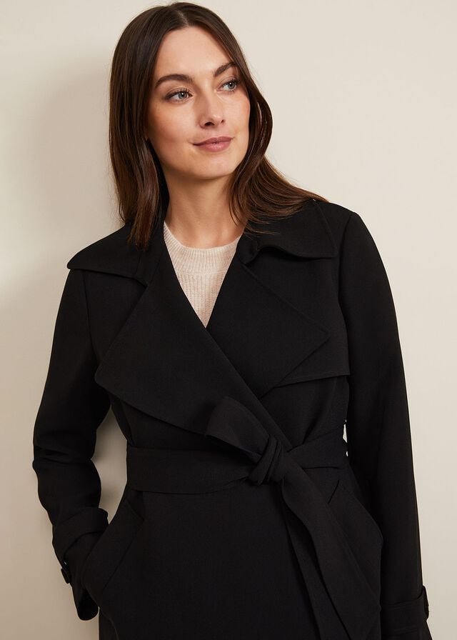 Black Phase Eight Demi Belted Coats | 6530KUDEO