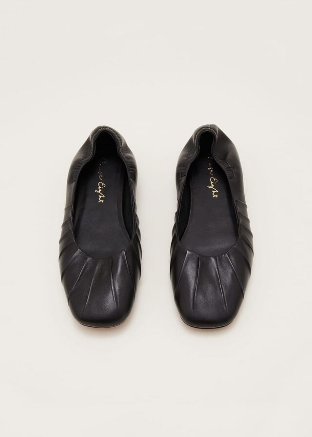 Black Phase Eight Elasticated Flats | 7928PTGFK