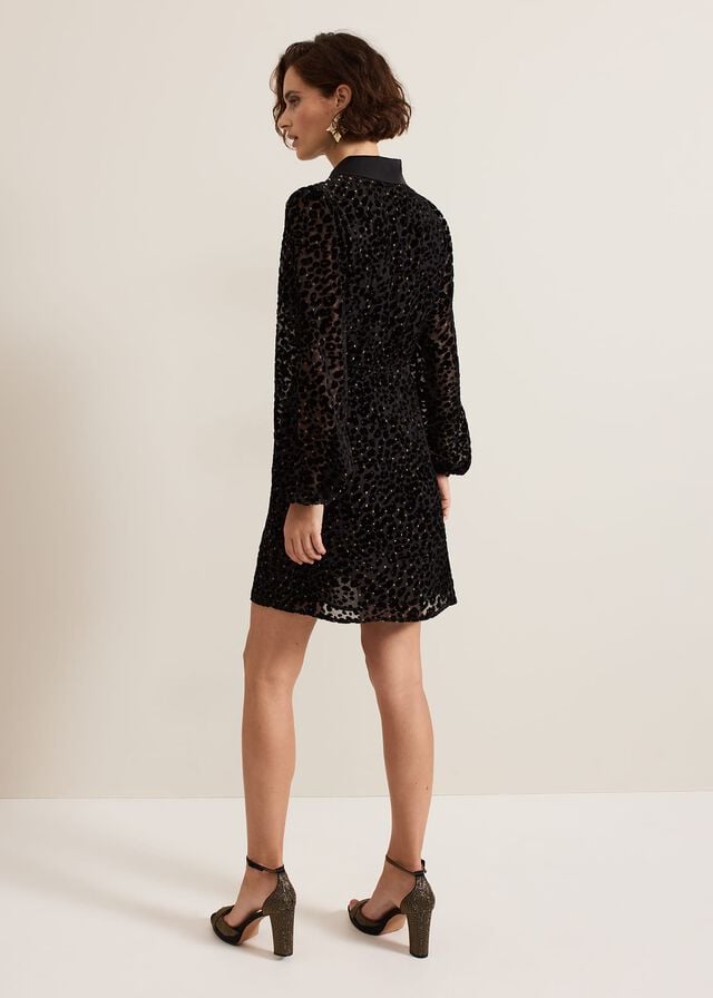 Black Phase Eight Esin Shimmer Dress | 7219PEALV