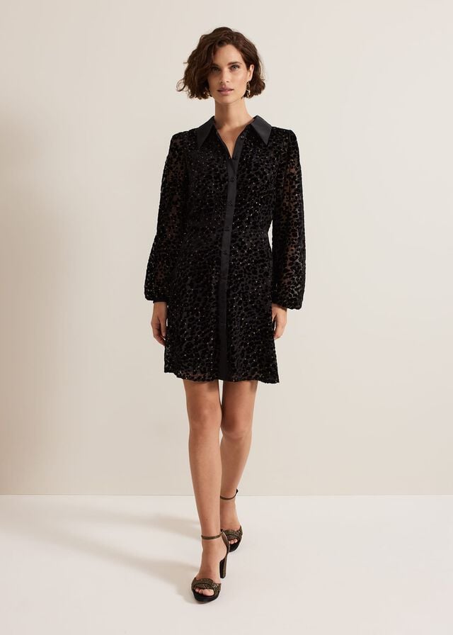 Black Phase Eight Esin Shimmer Dress | 7219PEALV