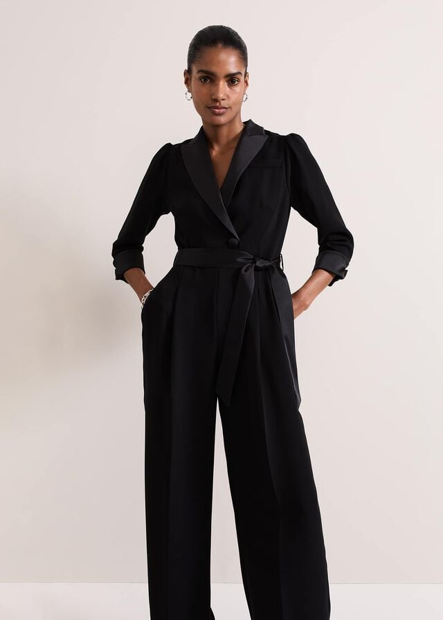 Black Phase Eight Kylie Tux Jumpsuit | 1763LGUFD