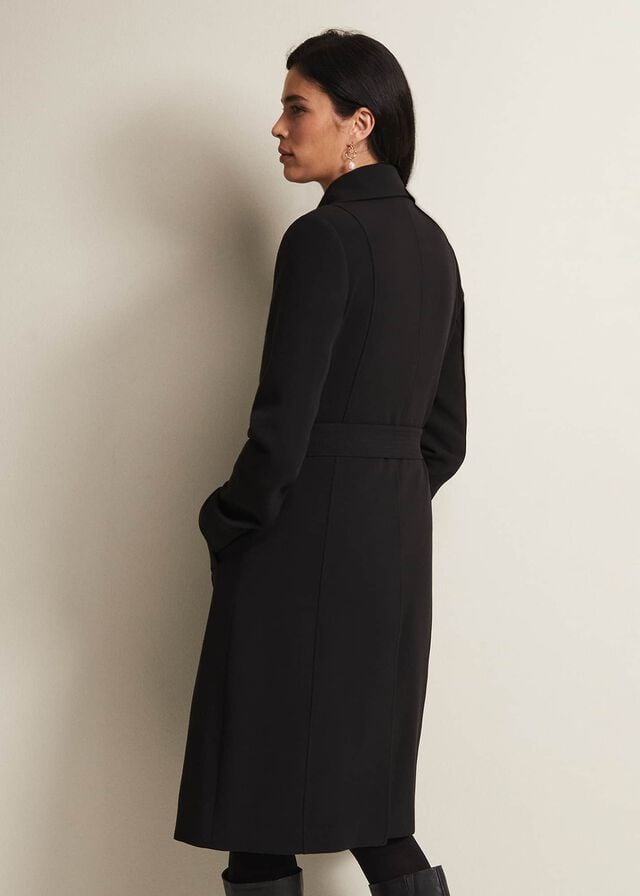 Black Phase Eight Layana Smart Trench Coats | 0246OJMXK