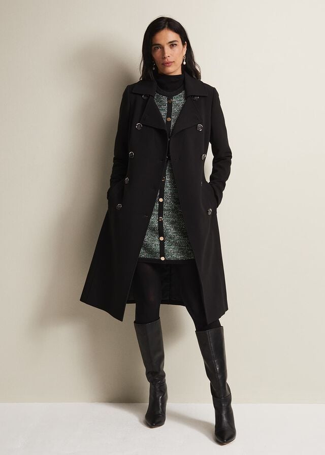 Black Phase Eight Layana Smart Trench Coats | 0246OJMXK