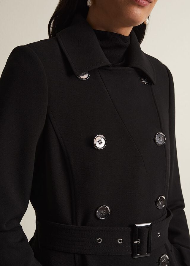 Black Phase Eight Layana Smart Trench Coats | 0246OJMXK