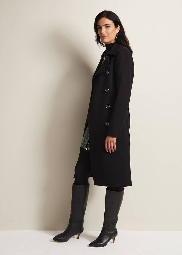 Black Phase Eight Layana Smart Trench Coats | 0246OJMXK