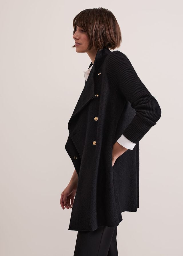 Black Phase Eight Lea Popper Coats | 9150CSLJI