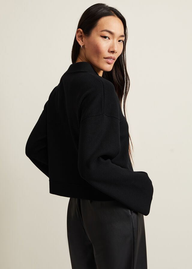 Black Phase Eight Maisie Zip Jackets | 4693SQPXM