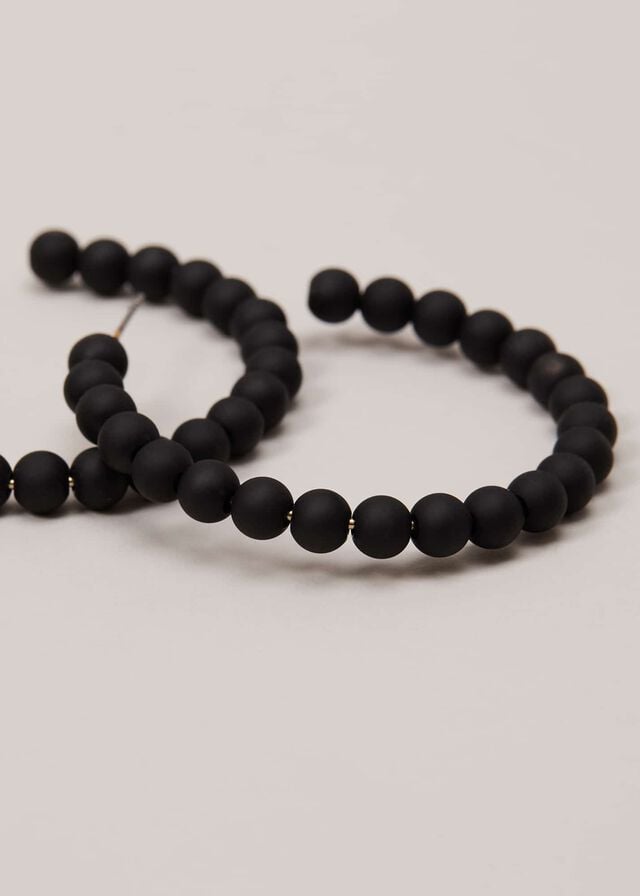 Black Phase Eight Matte Bead Hoop Jewellery | 8409TESBM