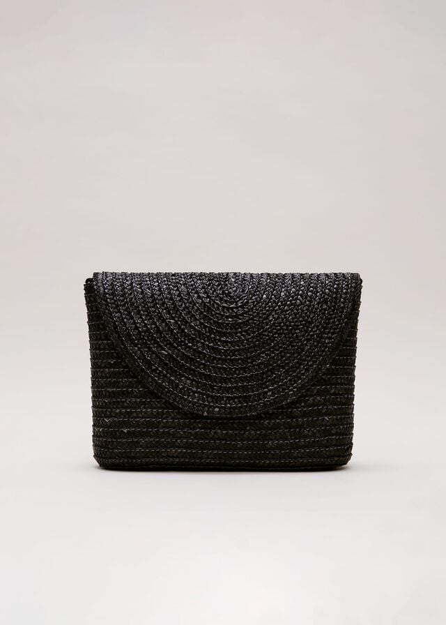 Black Phase Eight Oversized Straw Bags | 7831BOSYZ