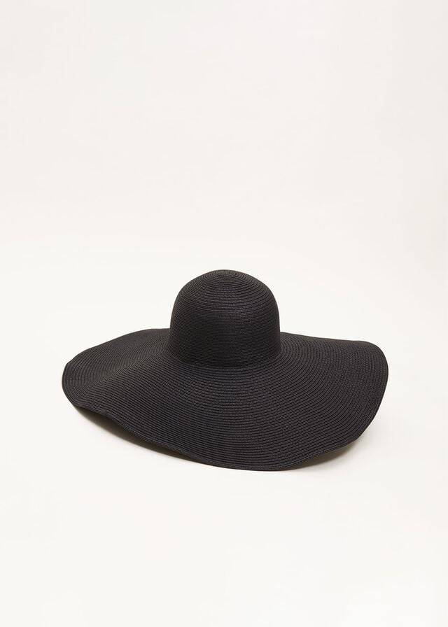 Black Phase Eight Oversized Straw Hats | 1389RQIYZ