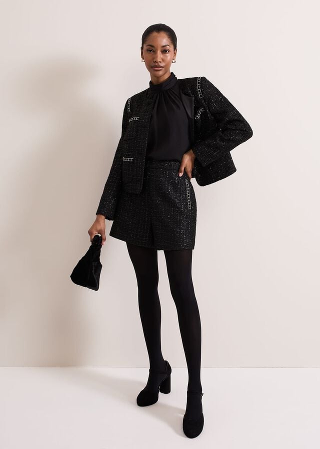 Black Phase Eight Ripley Lurex Jackets | 0351FJILP