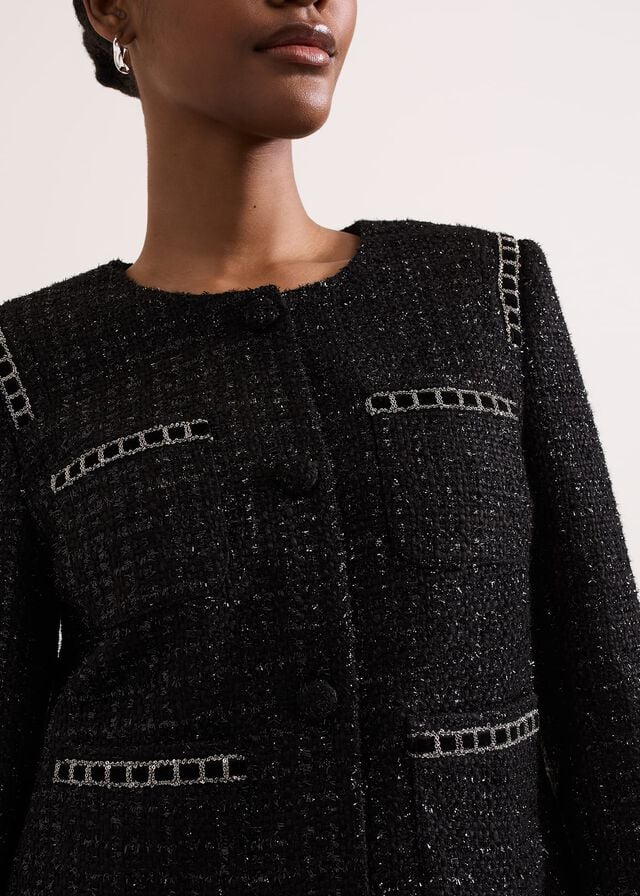 Black Phase Eight Ripley Lurex Jackets | 0351FJILP