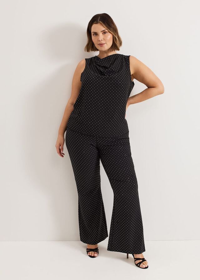 Black Phase Eight Samantha Hotfix Tailored Trousers | 1302YAZSQ
