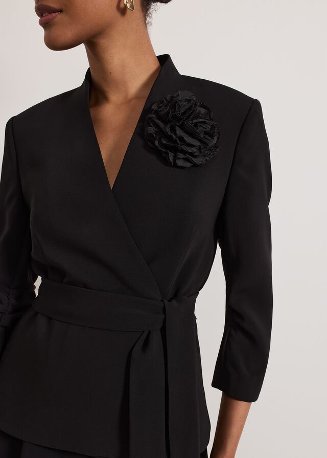 Black Phase Eight Sophin Corsage Jackets | 9670IKVSD