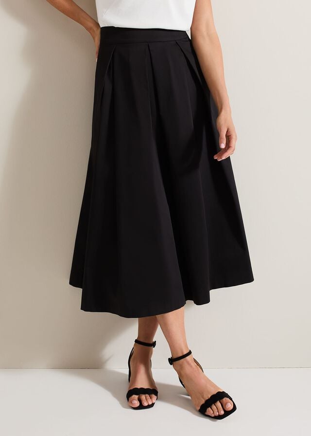 Black Phase Eight Trinity Pleated Skirts | 6152YEJNT