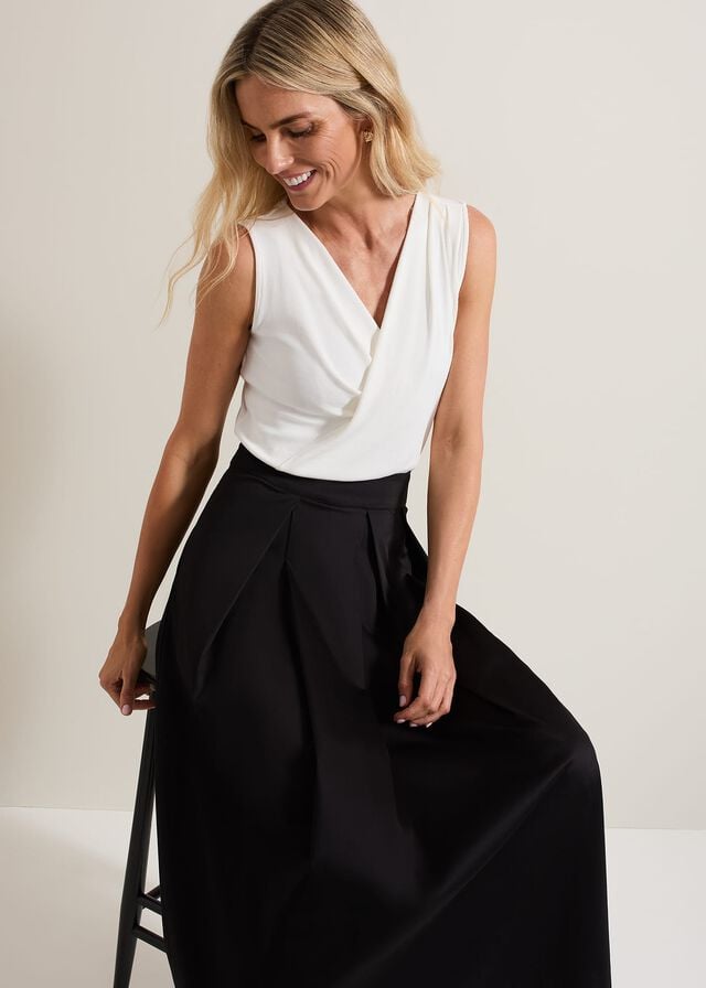 Black Phase Eight Trinity Pleated Skirts | 6152YEJNT