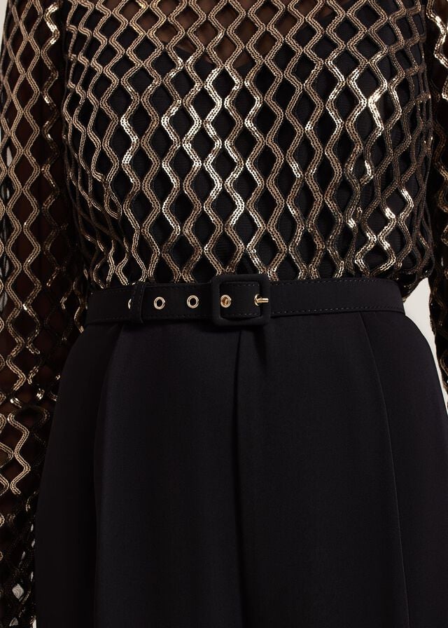 Black / Multicolor Phase Eight Amelia Sequin Bodice Dress | 5926VPYBJ