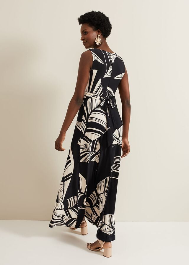 Black / Multicolor Phase Eight Artemis Abstract Dress | 4378INGKS