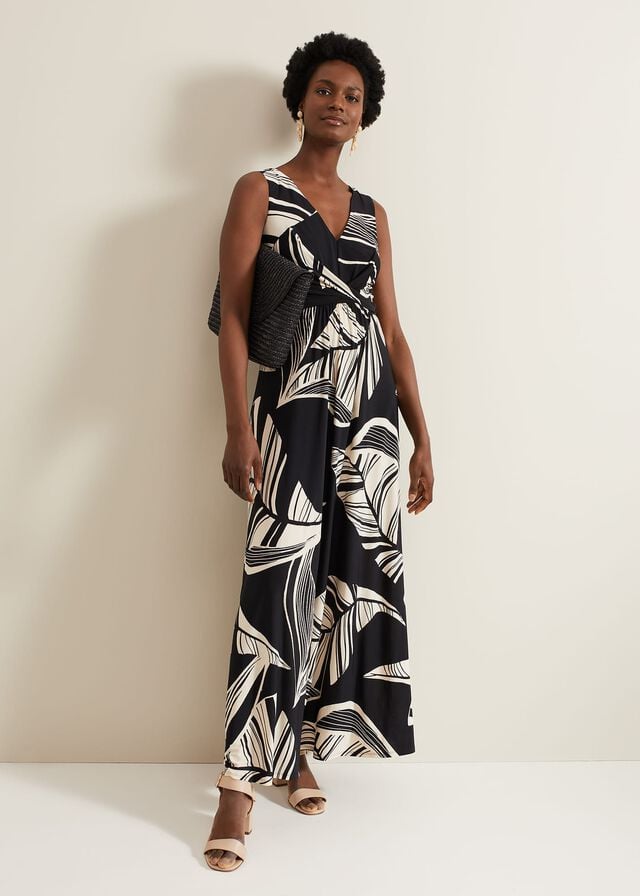 Black / Multicolor Phase Eight Artemis Abstract Dress | 4378INGKS