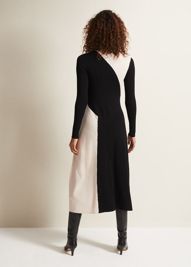 Black / Multicolor Phase Eight Julieted Colourblock Midaxi Knitwear | 4192MRVWL