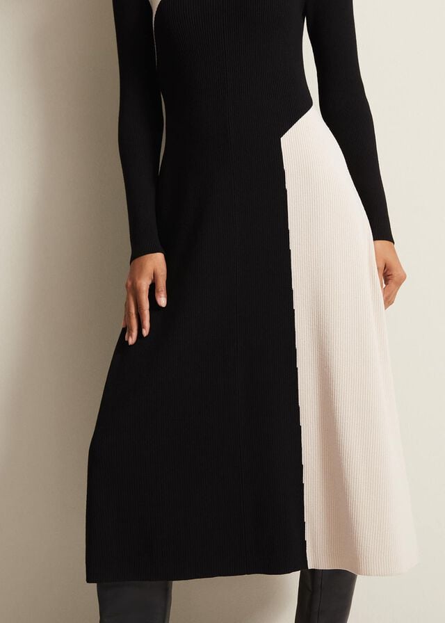Black / Multicolor Phase Eight Julieted Colourblock Midaxi Knitwear | 4192MRVWL