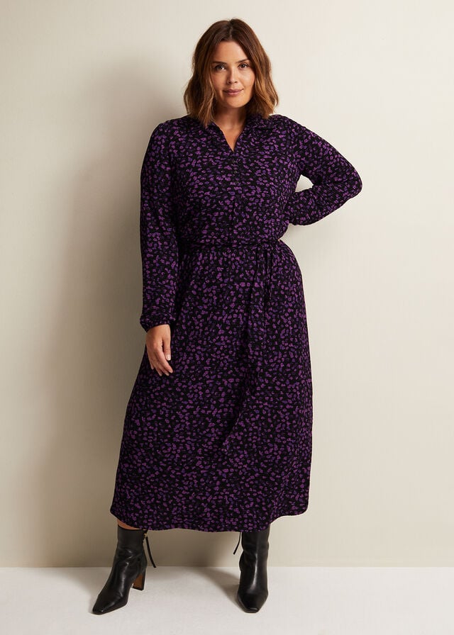 Black / Multicolor Phase Eight Loretta Floral Dress | 3529APVGY