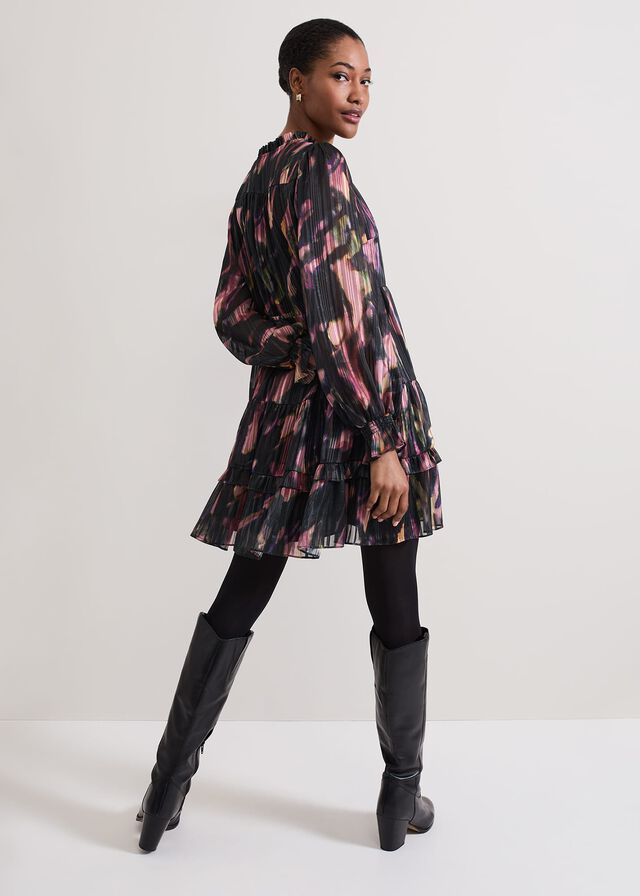 Black / Multicolor Phase Eight Martina Swing Dress | 2453SPXUW