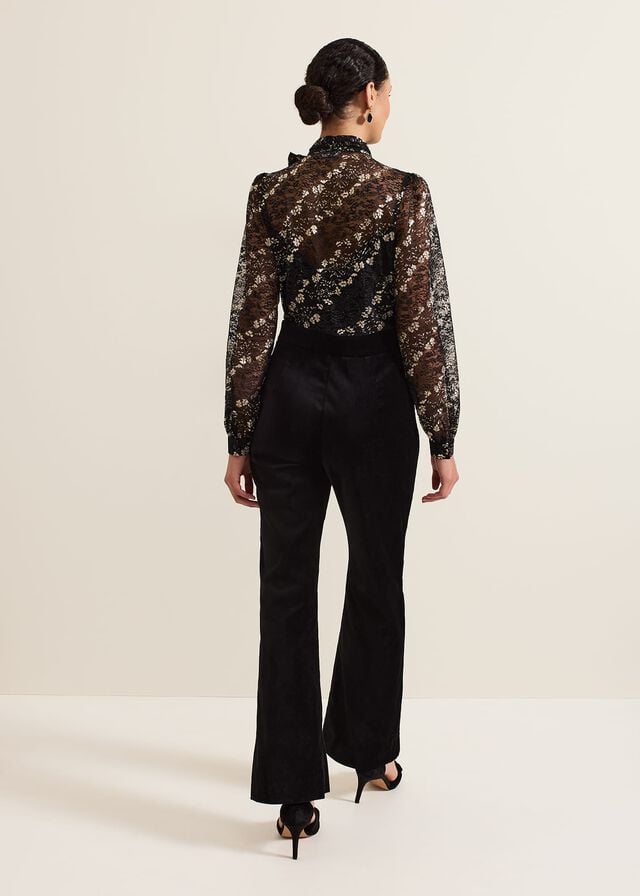 Black / Multicolor Phase Eight Morilla Lace Jumpsuit | 4029UZLAO