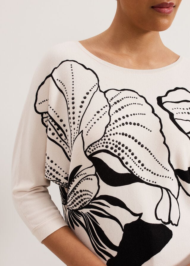 Black / White Phase Eight Petite Poppie Knitwear | 9387BZADO