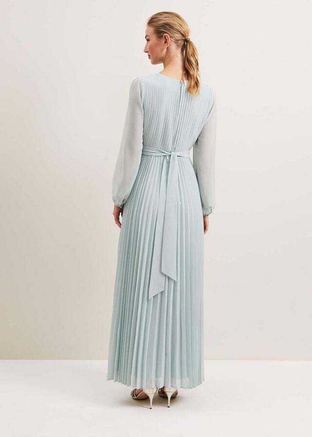 Blue Phase Eight Alecia Pleat Dress | 4095LIJXB