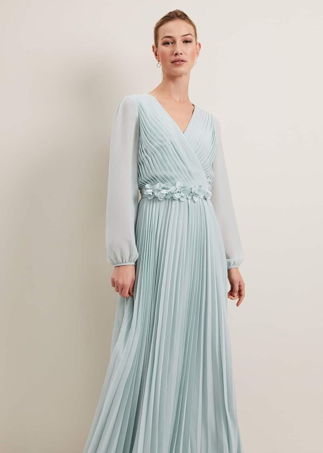 Blue Phase Eight Alecia Pleat Dress | 4095LIJXB