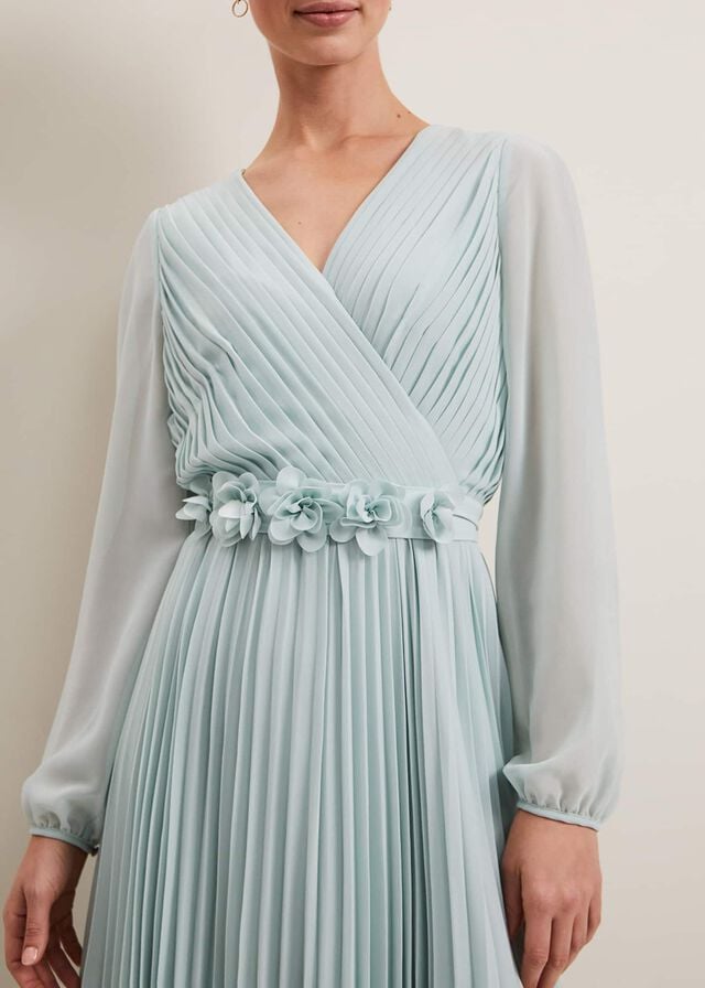 Blue Phase Eight Alecia Pleat Dress | 4095LIJXB